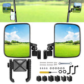 NOKINS 2-in-1 Golf Cart Side Mirrors & Phone Holder | No Drilling | Fits Club Car, EZGO TXT RXV, Yamaha | 0.75"/1"/1.25" Square Tube | 180° Adjustable